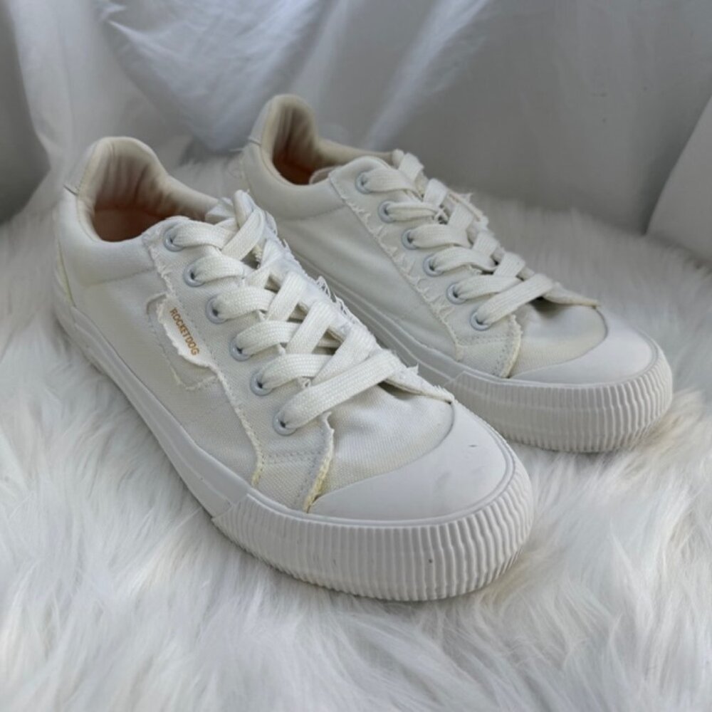 Rocket Dog Women's Cherry Canvas White Lace-up Sneakers Women's Size 10 Low Top